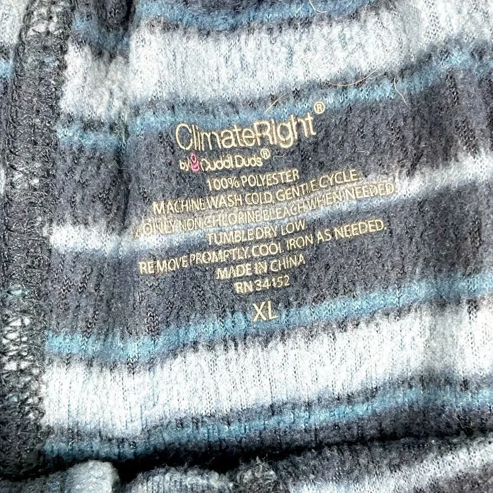 Climate Right, pajama bottoms XL, blue black stripes pants.
